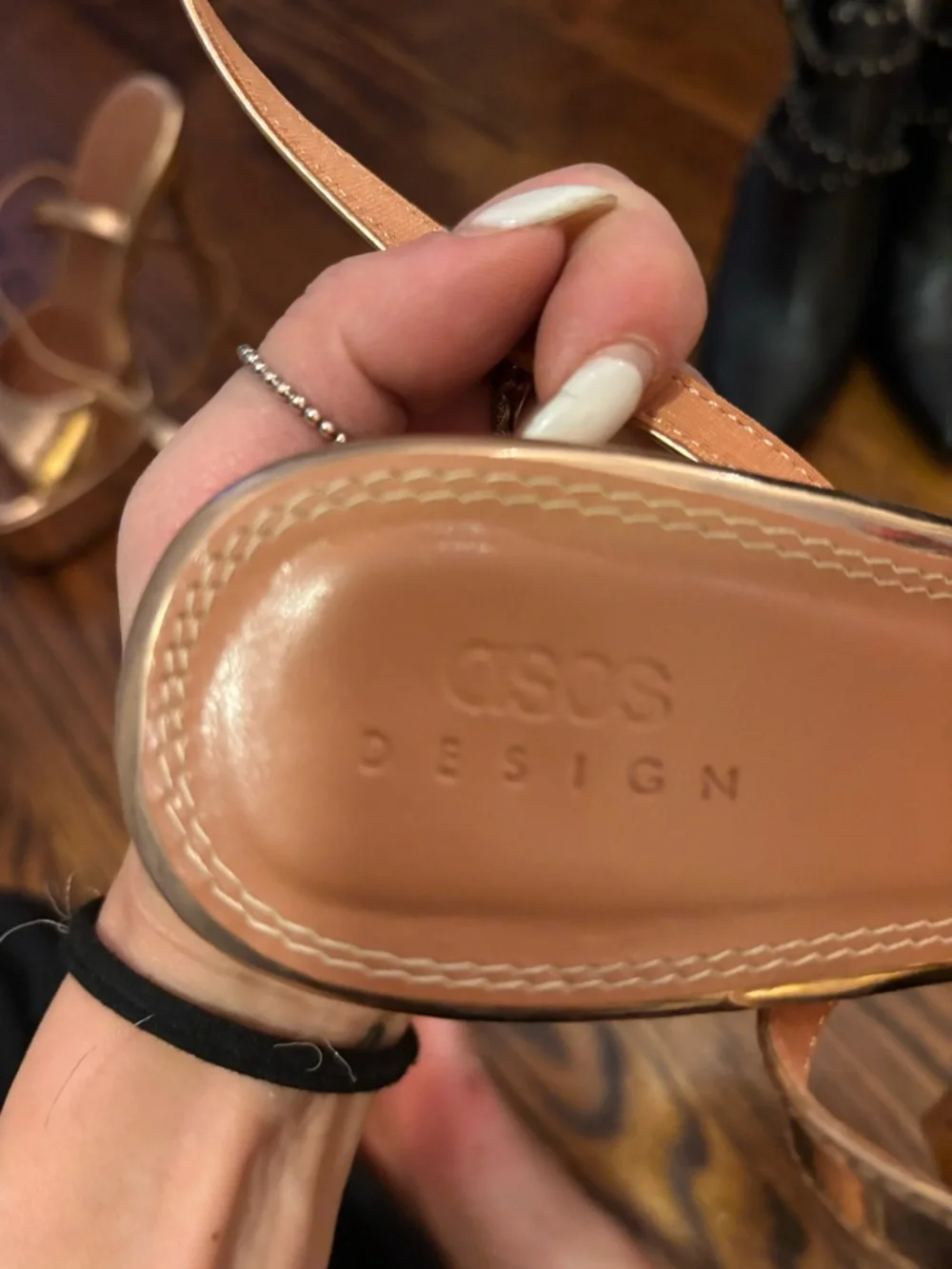 ASOS Metallic Gold Platform Stiletto Sandals - Picture 3 of 3